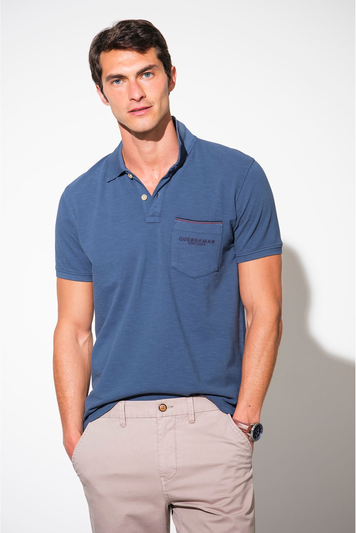 SLUB PIQUET POLO WITH POCKET