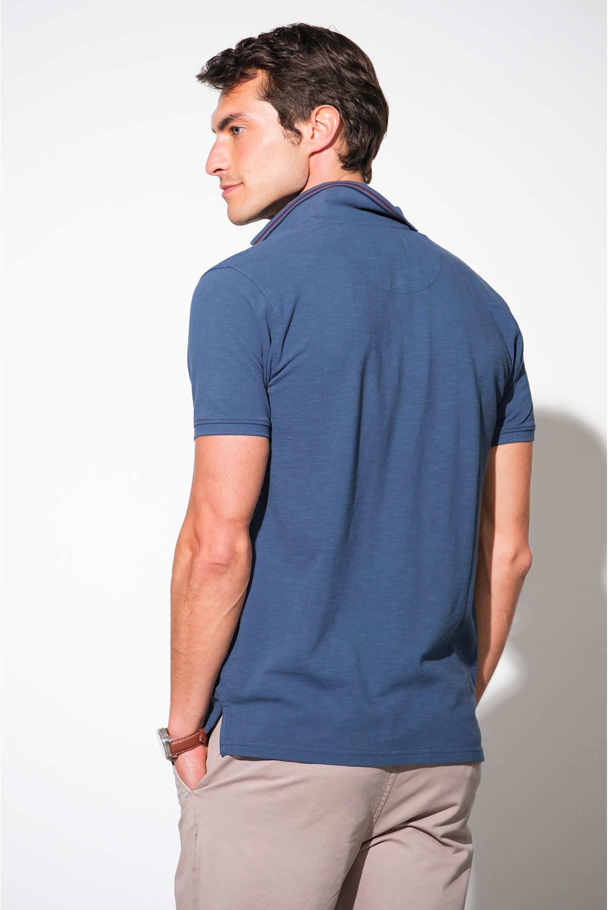 SLUB PIQUET POLO WITH POCKET