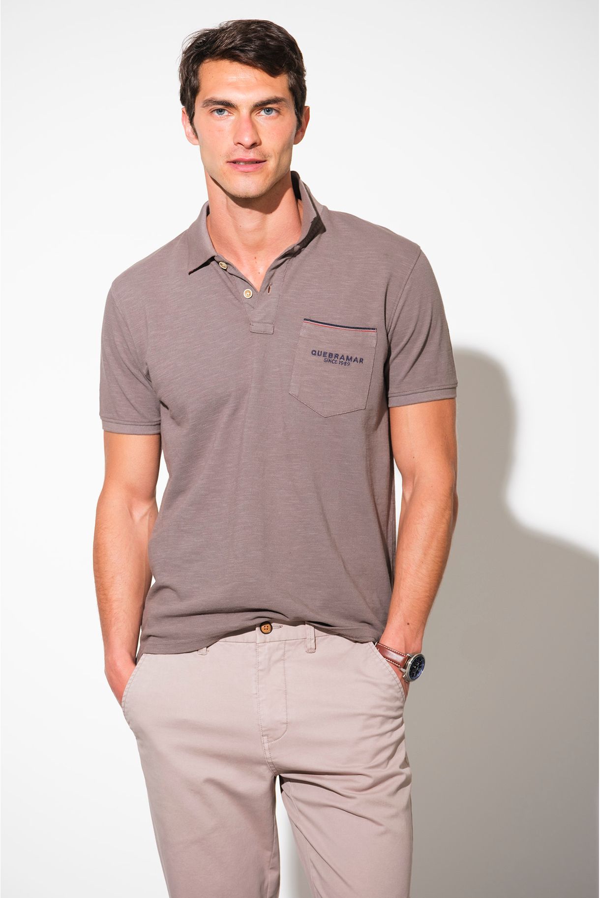 SLUB PIQUET POLO WITH POCKET