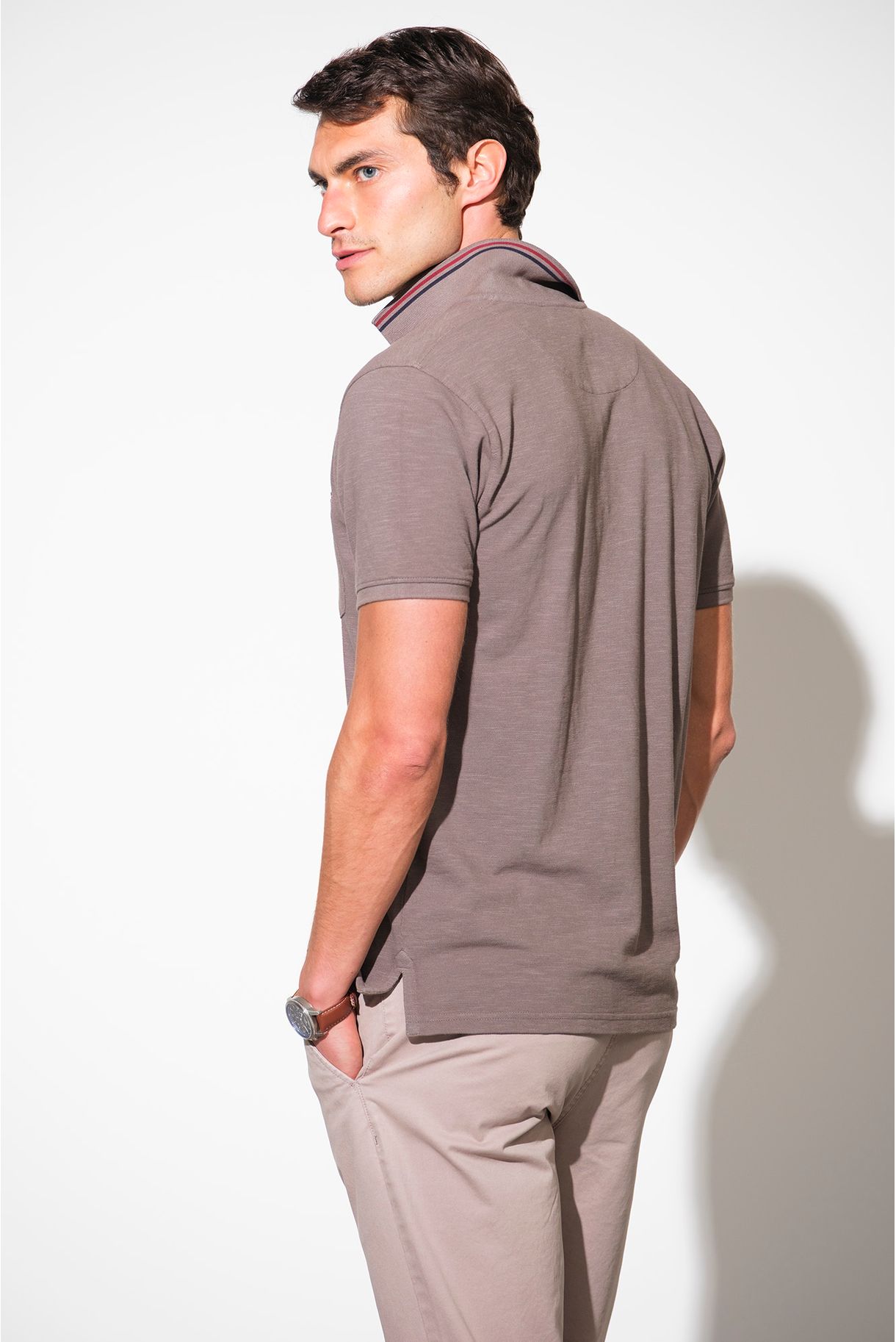 SLUB PIQUET POLO WITH POCKET