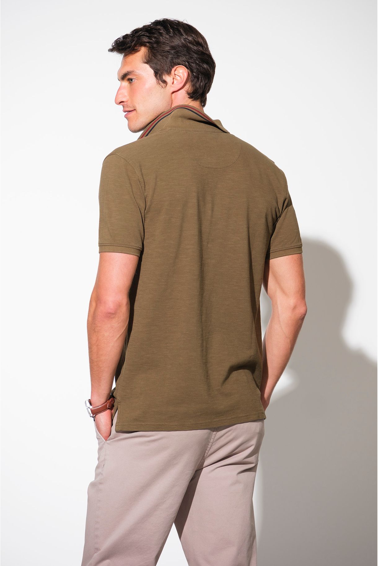 SLUB PIQUET POLO WITH POCKET