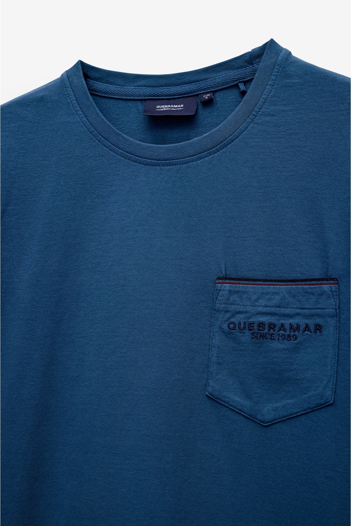 T SHIRT WITH POCKET AND PIPING