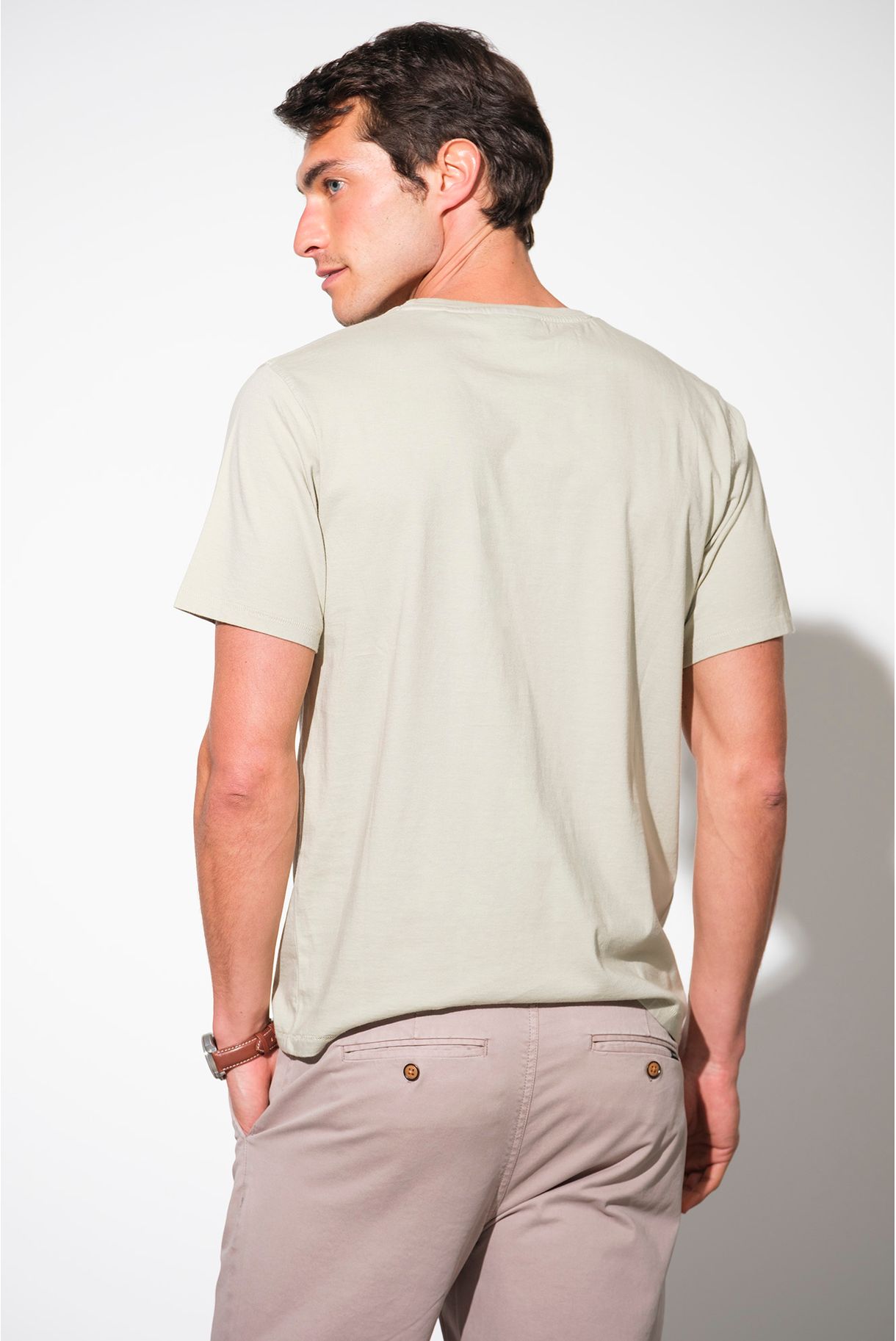 T SHIRT WITH POCKET AND PIPING