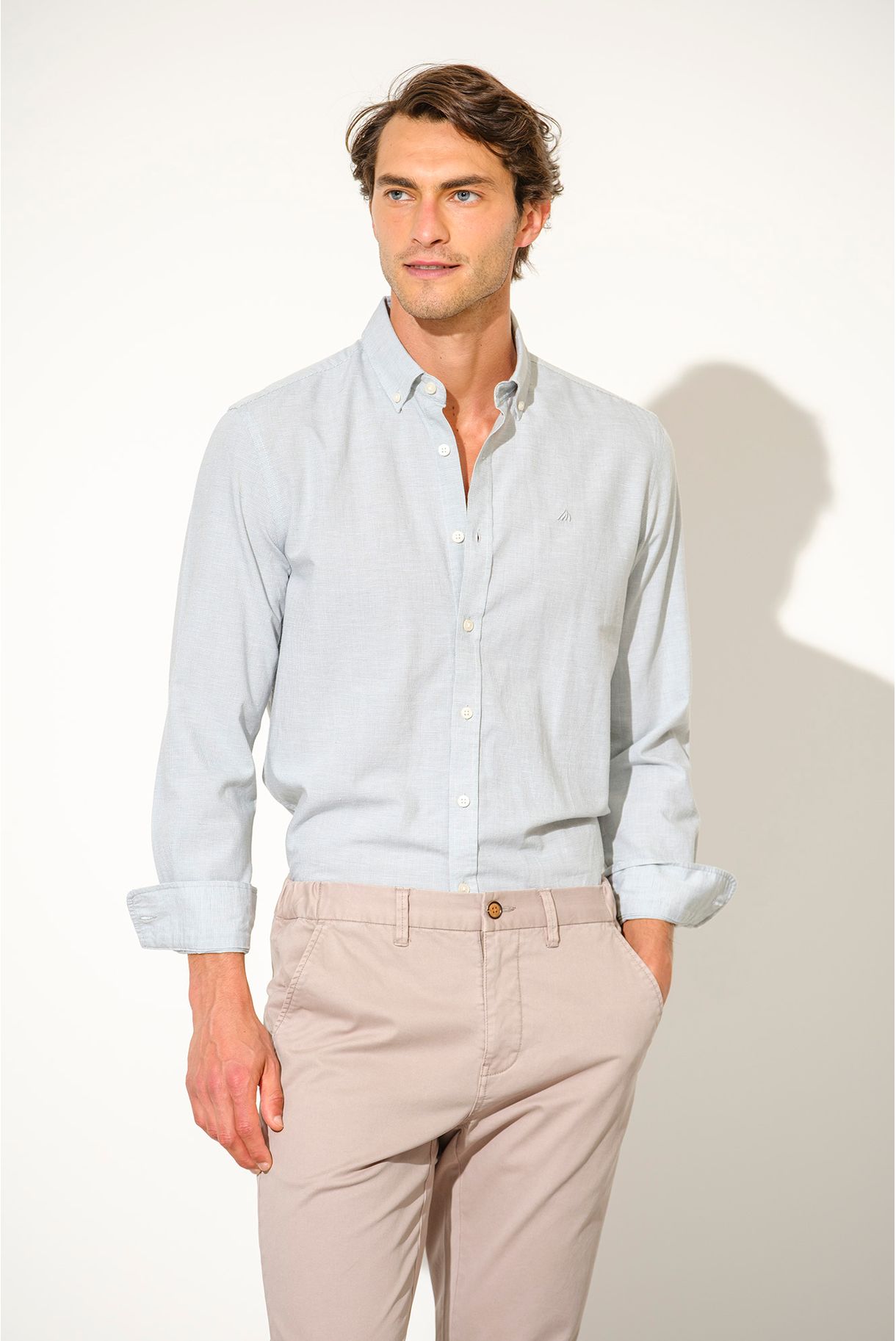 CAMISA MICRO QUADRADOS COM LINHO