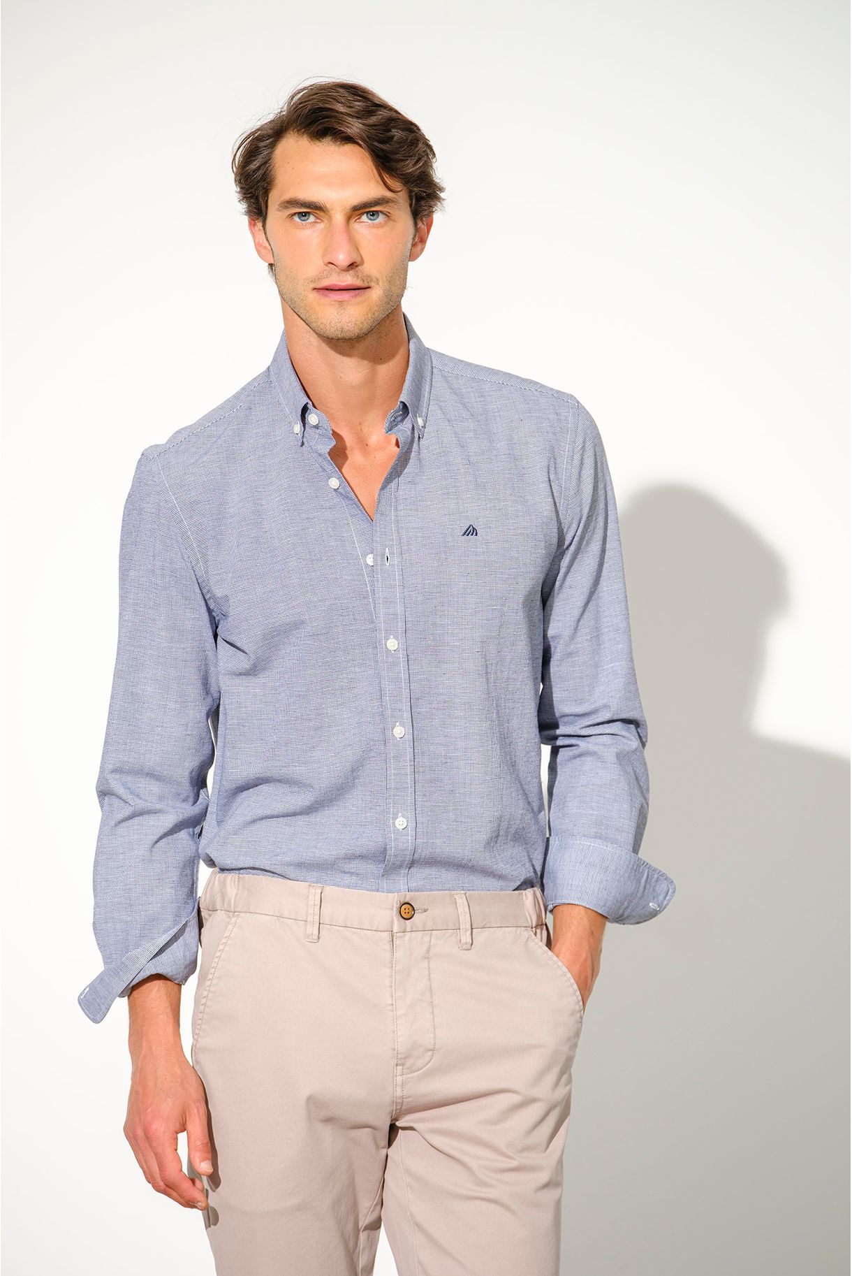 CAMISA MICRO QUADRADOS COM LINHO