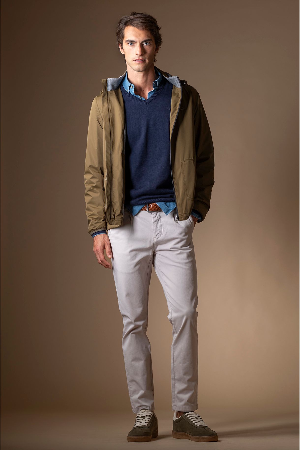 TWILL PANTS WITH ELASTIC WAISTBAND