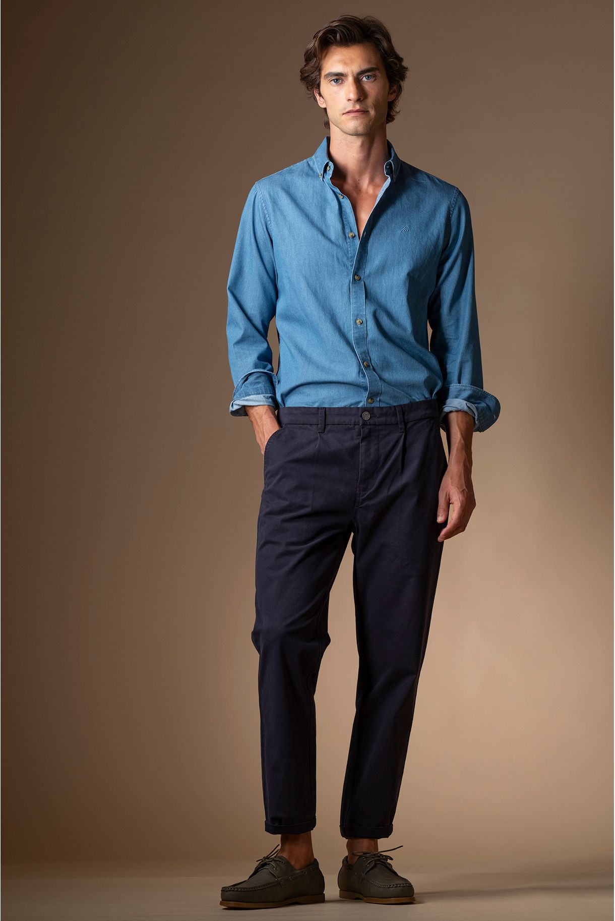 TWILL PANTS WITH ELASTIC WAISTBAND