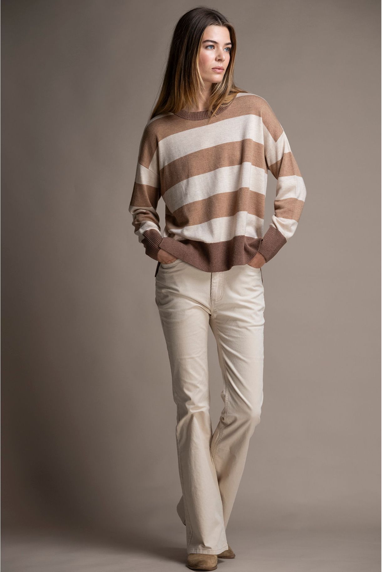 STRIPPED KNITTED SWEATSHIRT