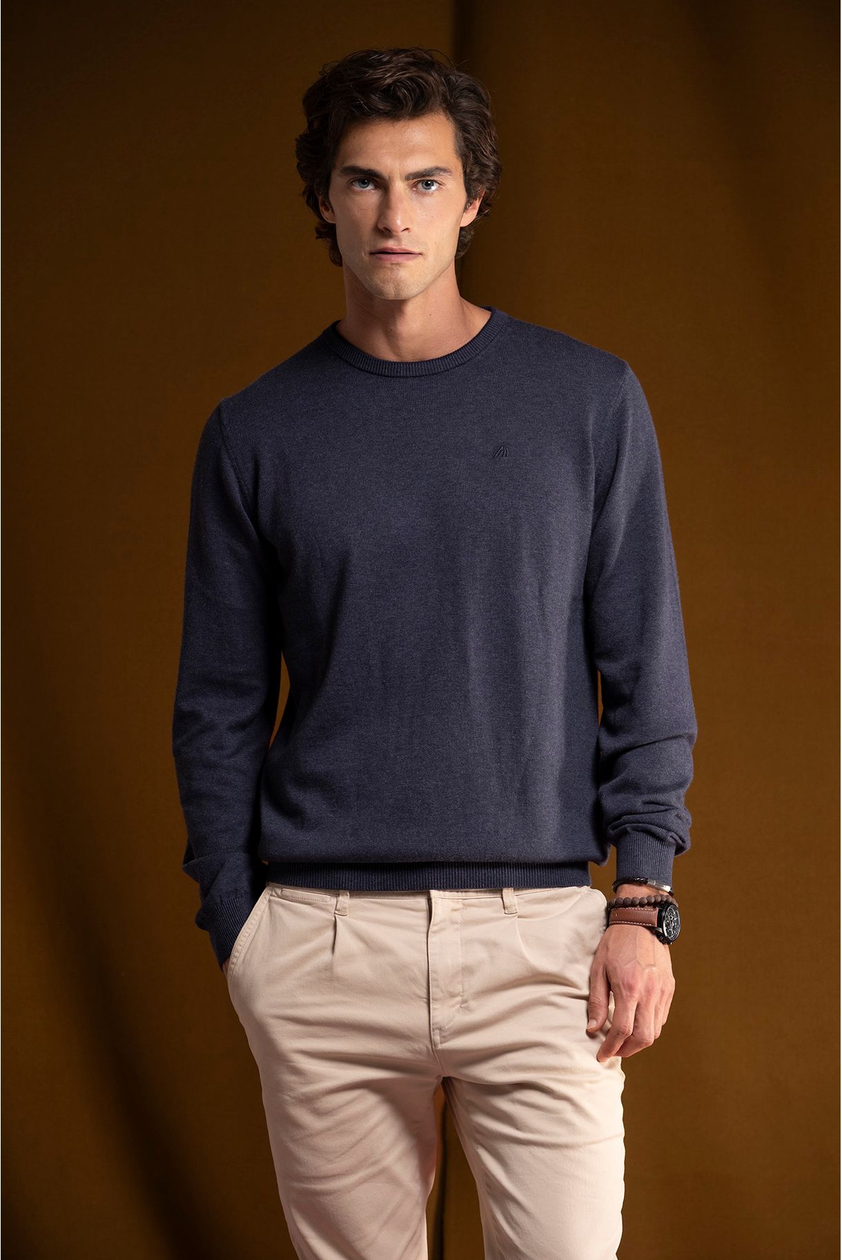 CAMISOLA DECOTE REDONDO COM CAXEMIRA