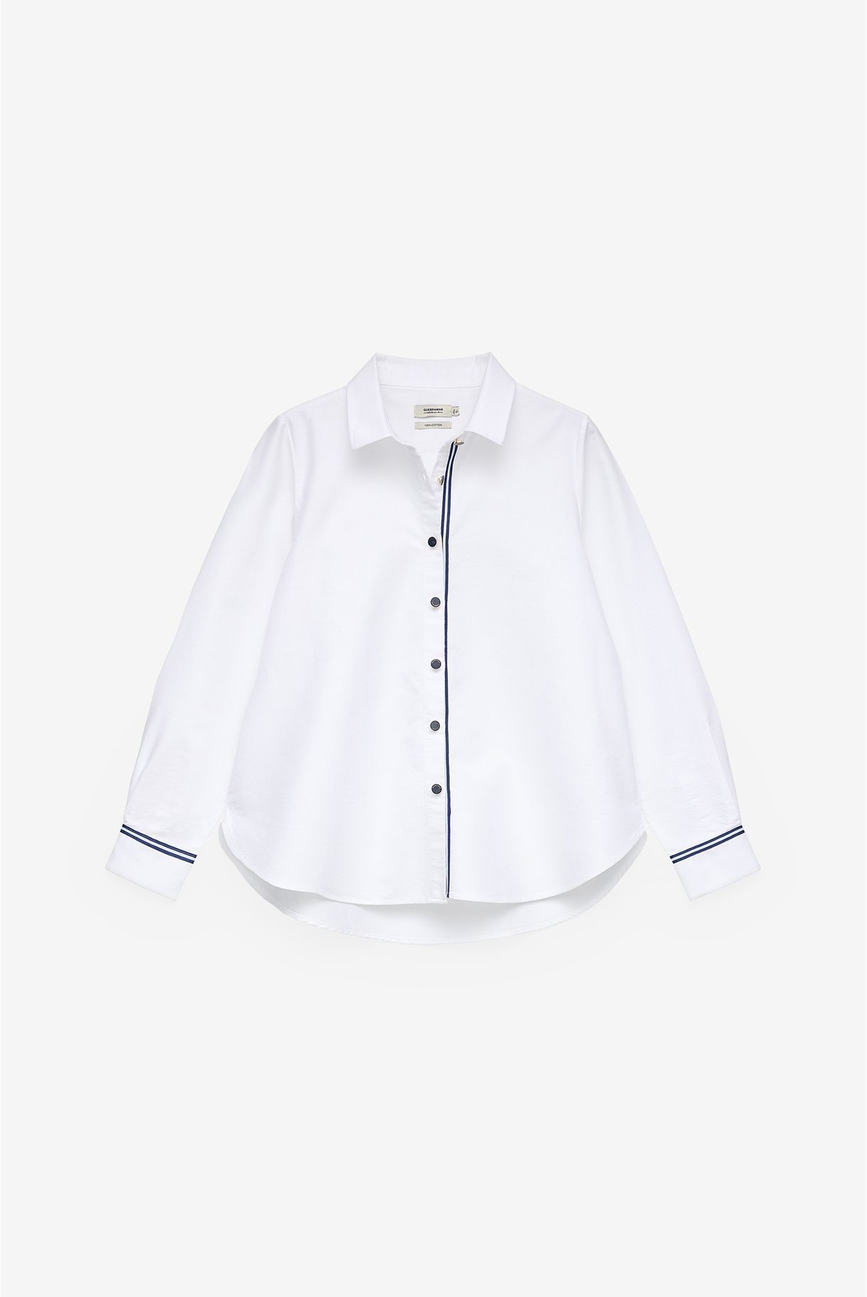 CAMISA OXFORD COM FITAS EM CONTRASTE