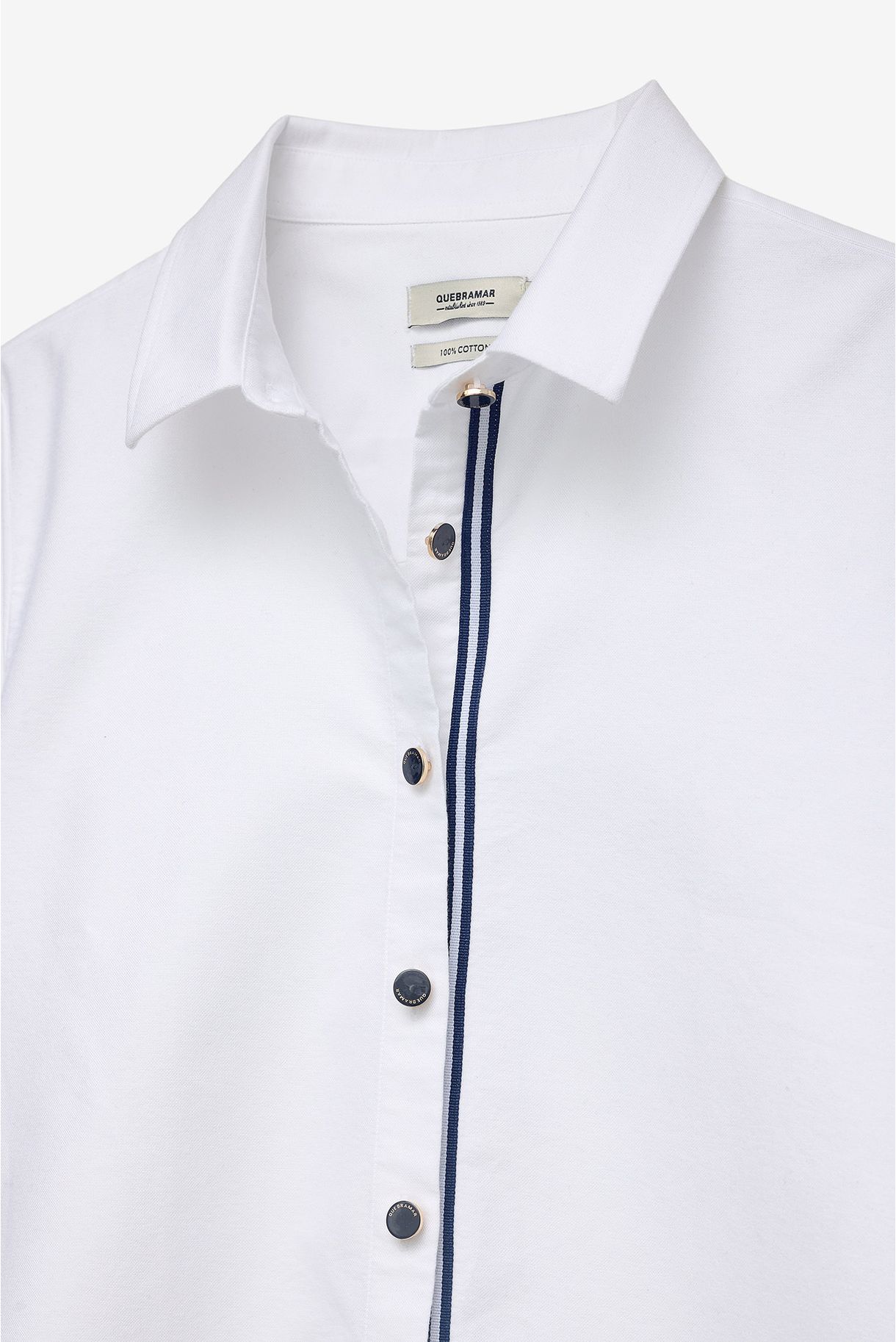 CAMISA OXFORD COM FITAS EM CONTRASTE