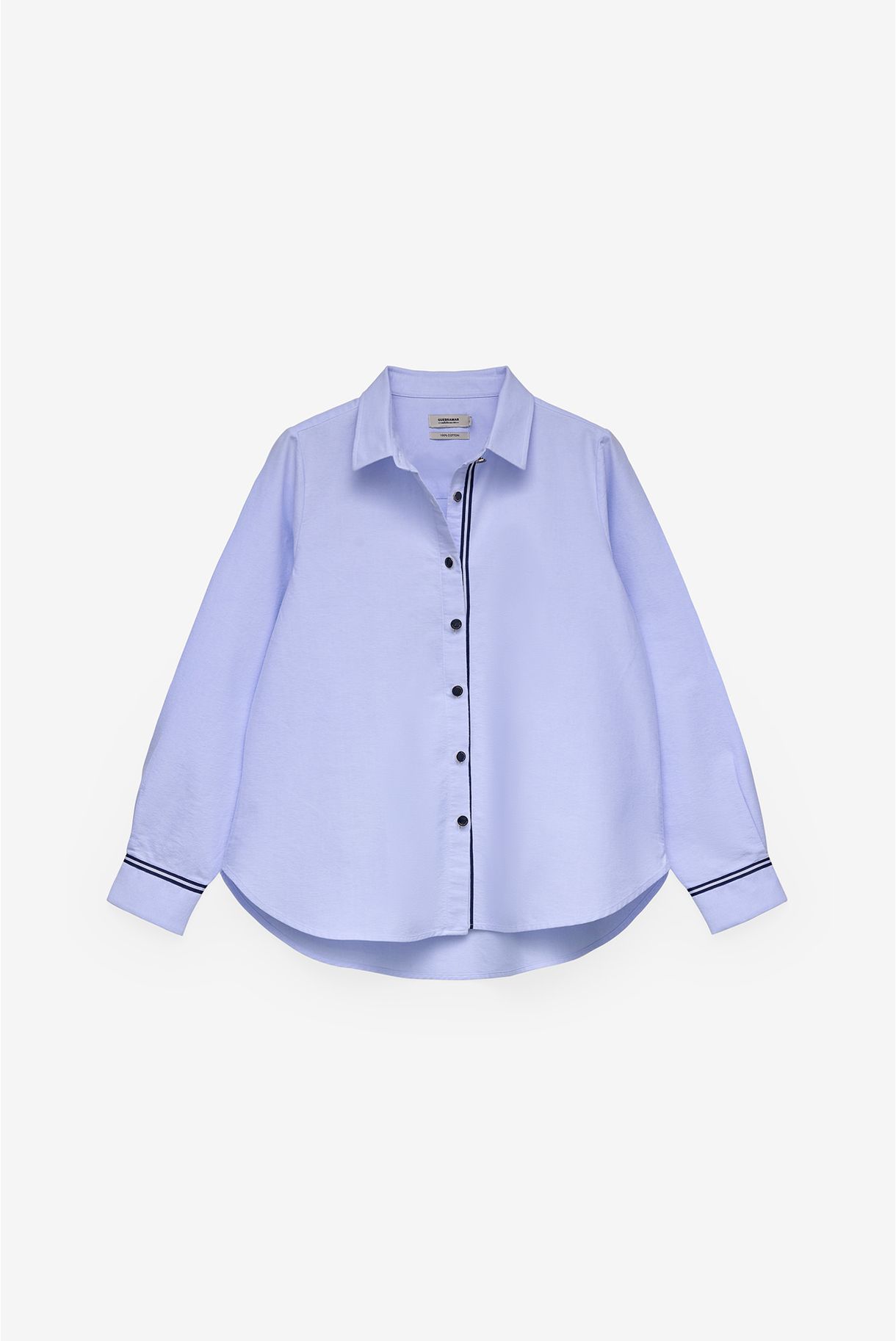 CAMISA OXFORD COM FITAS EM CONTRASTE