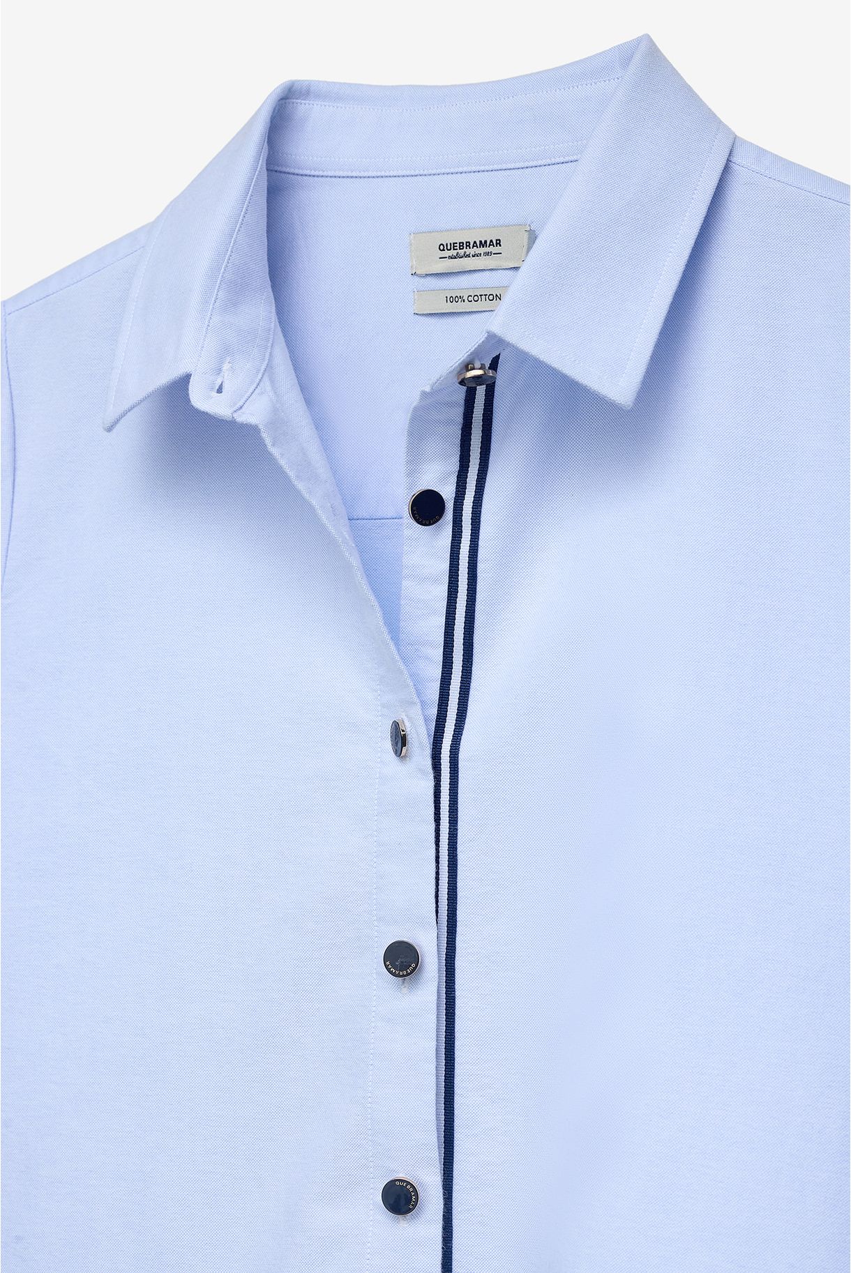 CAMISA OXFORD COM FITAS EM CONTRASTE