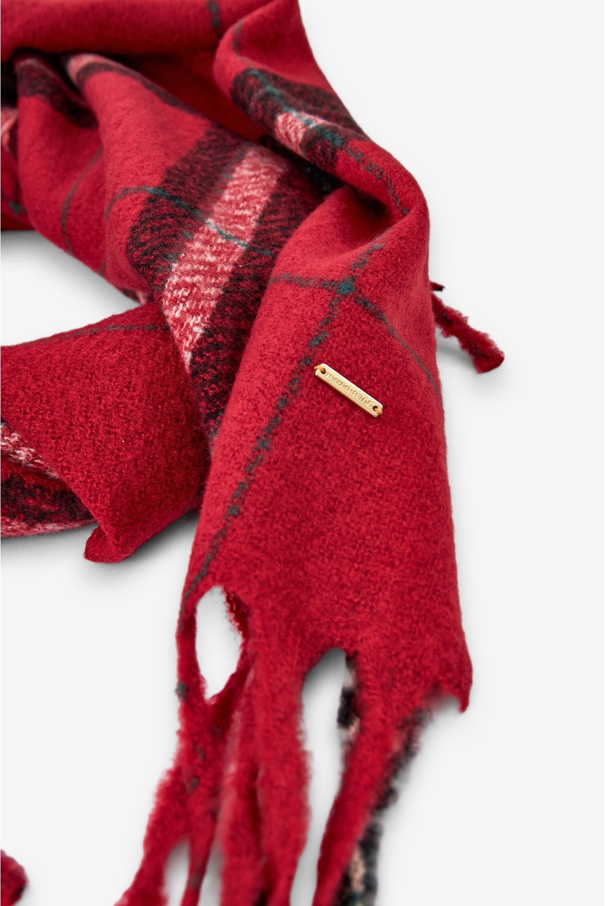 CACHECOL FEMININO EM XADREZ VERMELHO