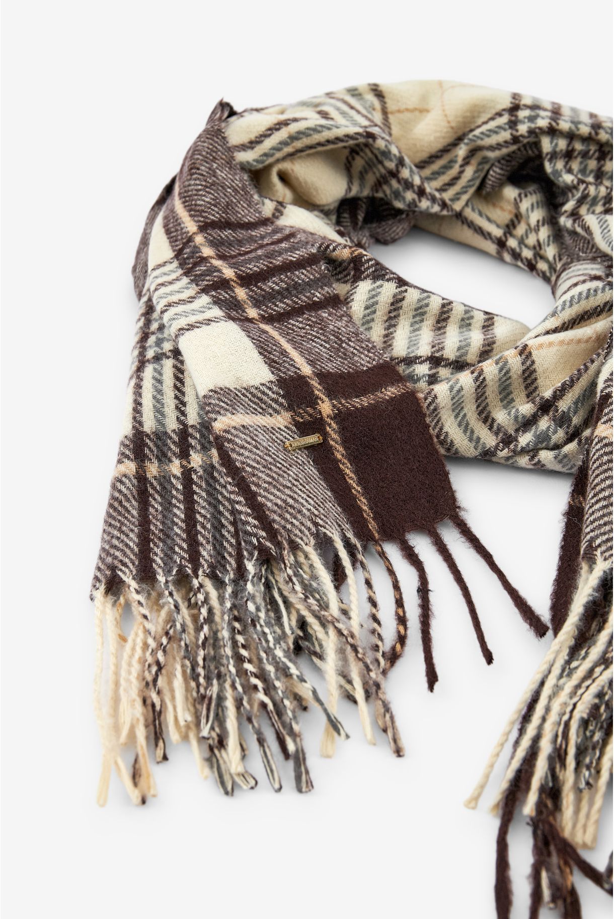 CACHECOL XADREZ EM TONS DE BEGE E CASTANHO