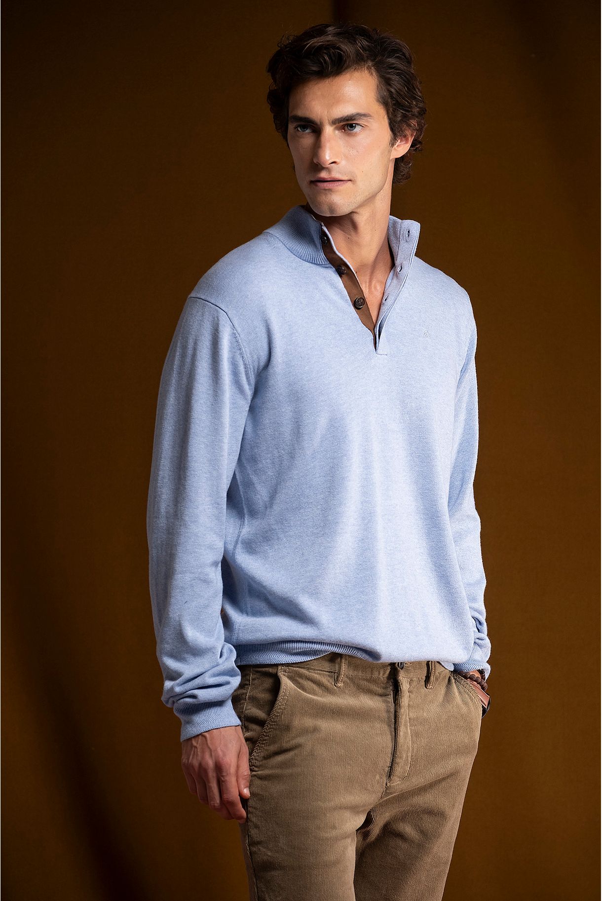 BASIC COTTON AND WOOL SWEATER