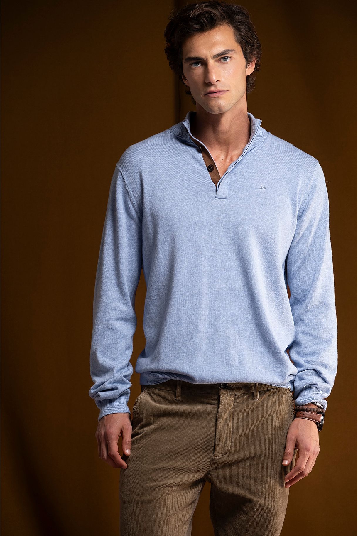 BASIC COTTON AND WOOL SWEATER