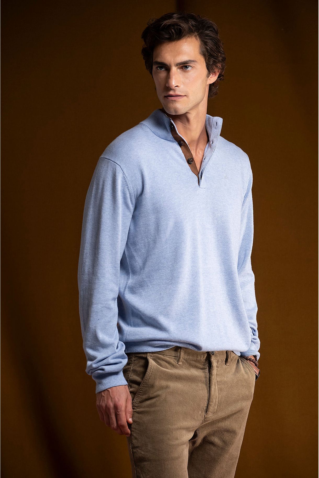 BASIC COTTON AND WOOL SWEATER