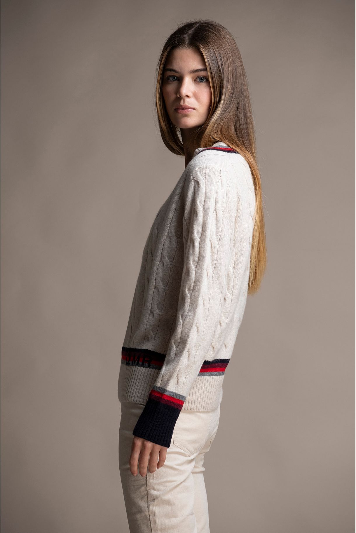 SWEATER WITH TWISTS IN WOOL