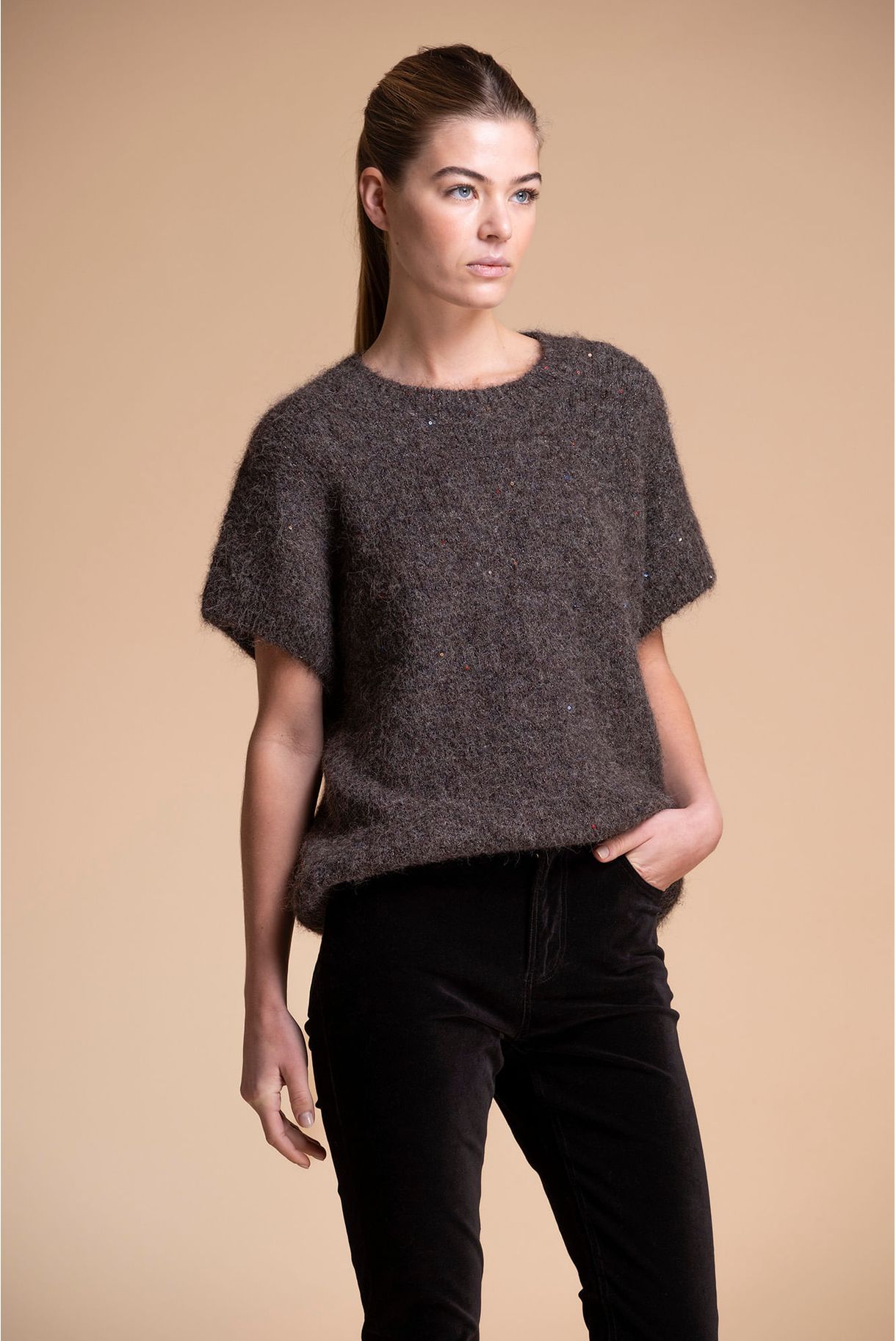 CAMISOLA DE MALHA MANGA CURTA