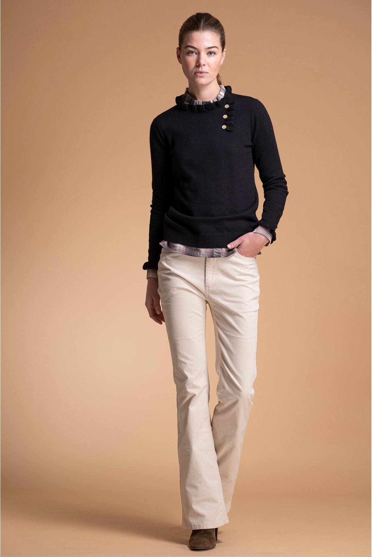 CAMISOLA DE LÃ COM FOLHOS