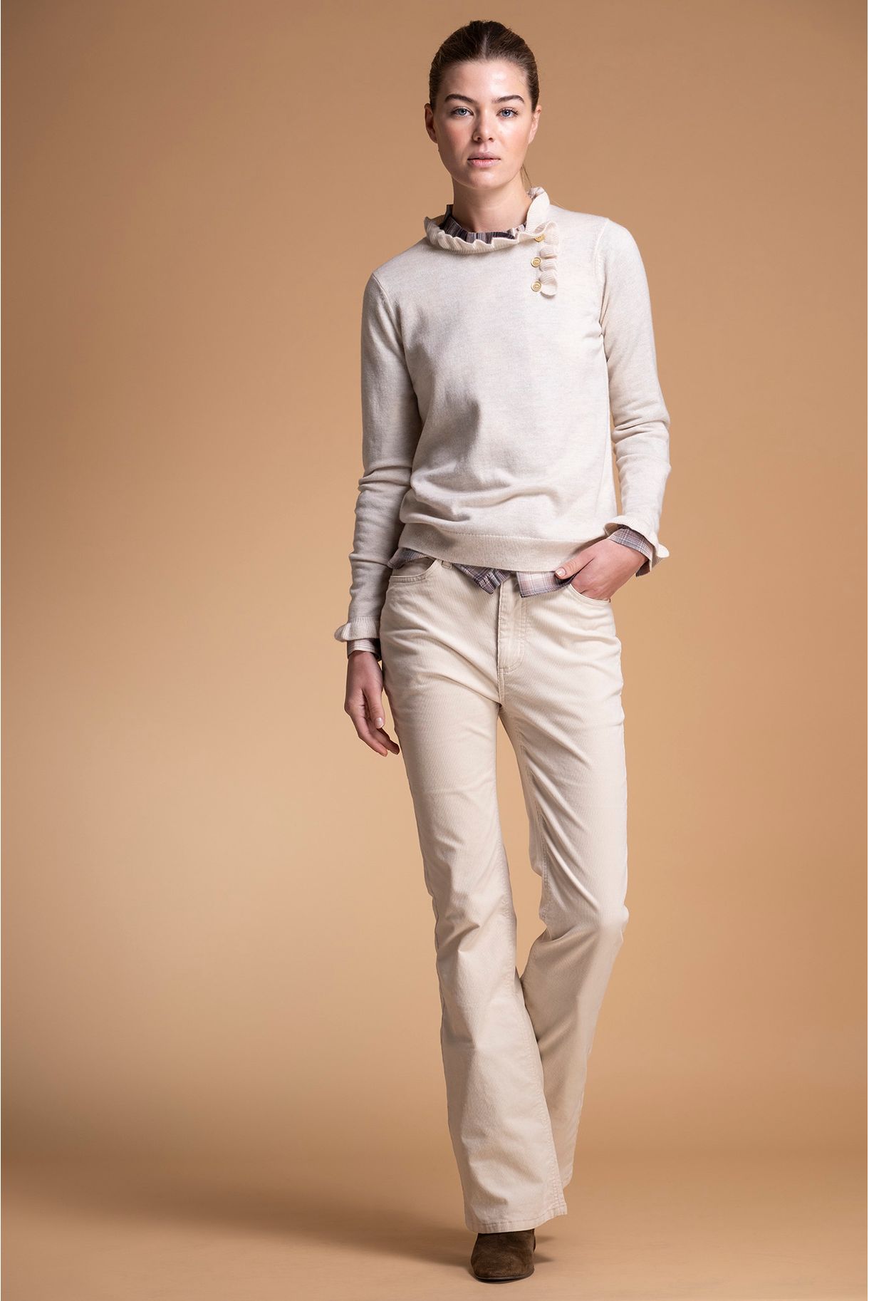 CAMISOLA DE LÃ COM FOLHOS