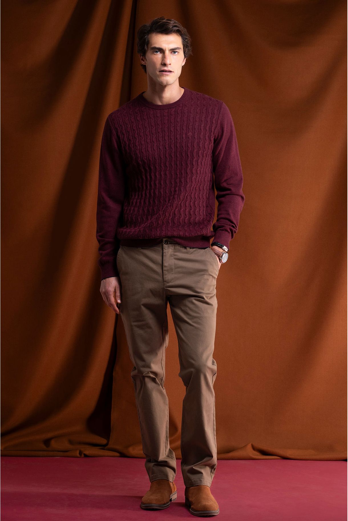 REGULAR FIT TWILL CHINO PANTS